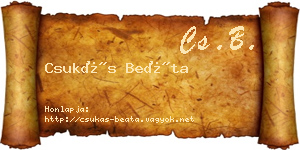 Csukás Beáta névjegykártya