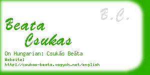 beata csukas business card